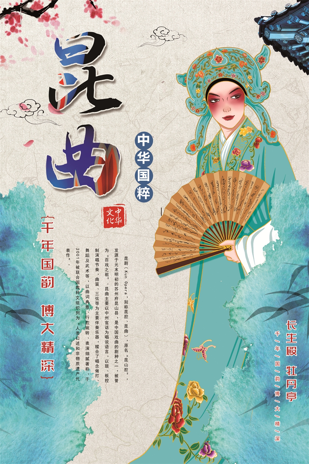 竖版中国传统艺术昆曲粤剧国粹京剧戏曲文化展板海报 (41)