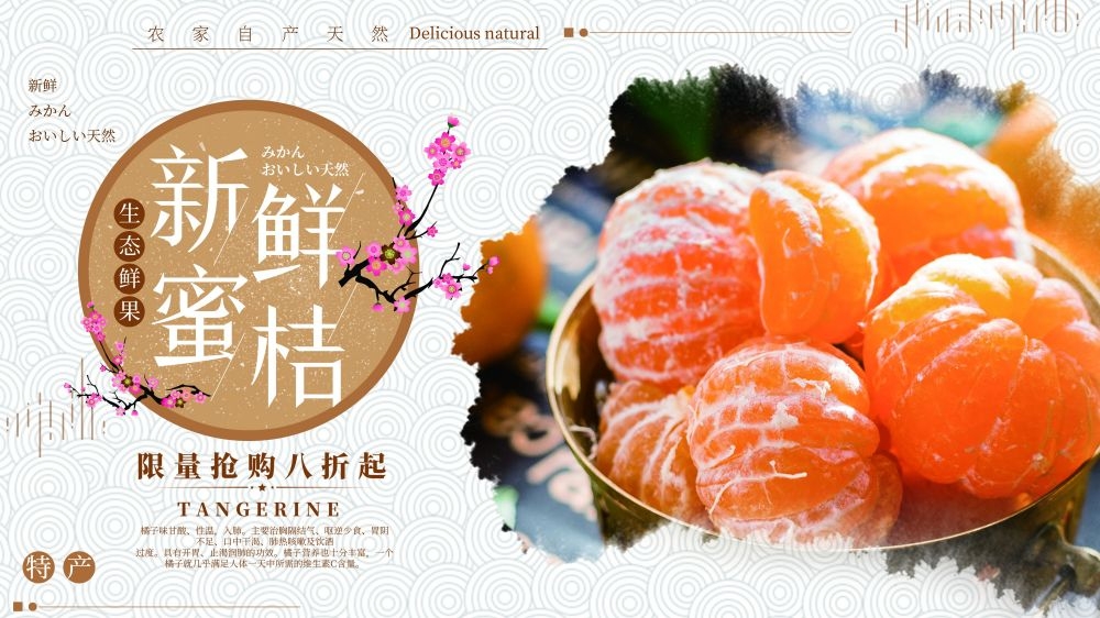 海报蜜桔桔子橘子芦柑促销宣传单广告设计素材 (8)