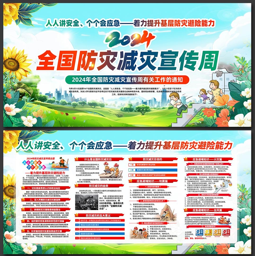 2024年512全国防灾减灾日展板宣传栏