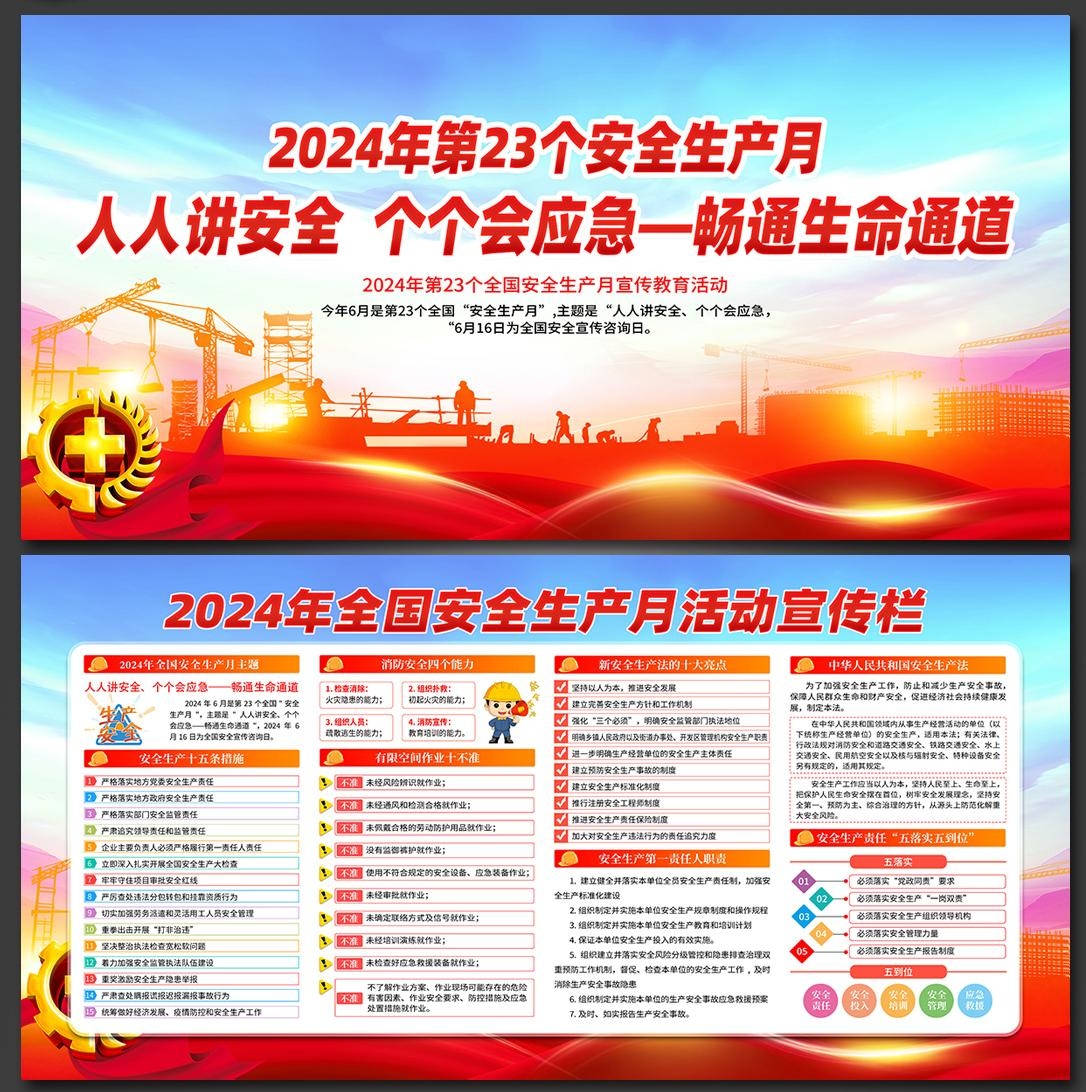 2024年安全生产月展板宣传栏