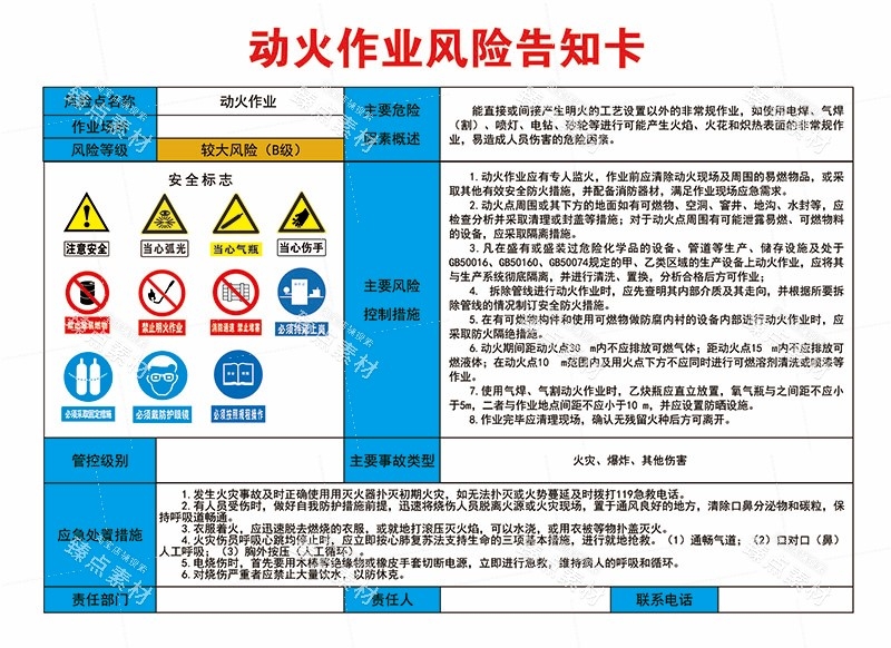 动火作业安全风险点告知牌展板海报安全生产警示牌图片素材 (5)