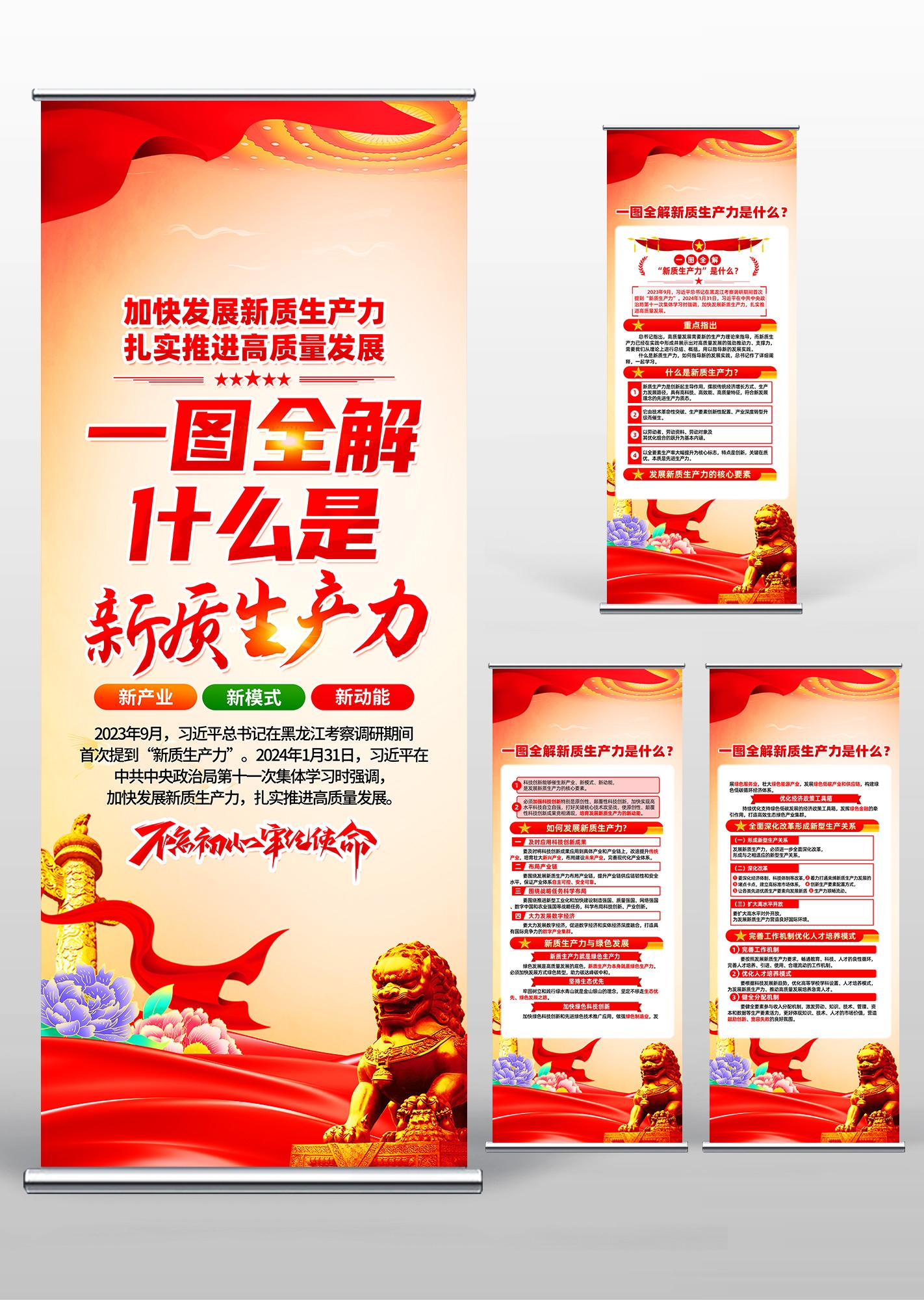 新质生产力解读读懂推动高质量发展易拉宝 (3)