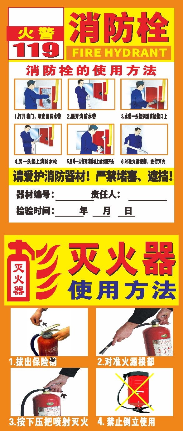 灭火器使用方法海报背景展板素材14