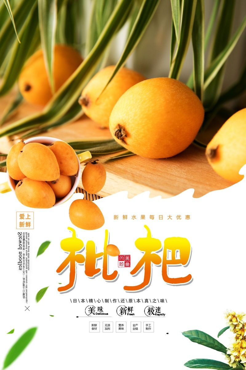 新鲜枇杷海报展板背景促销宣传素材 (20)