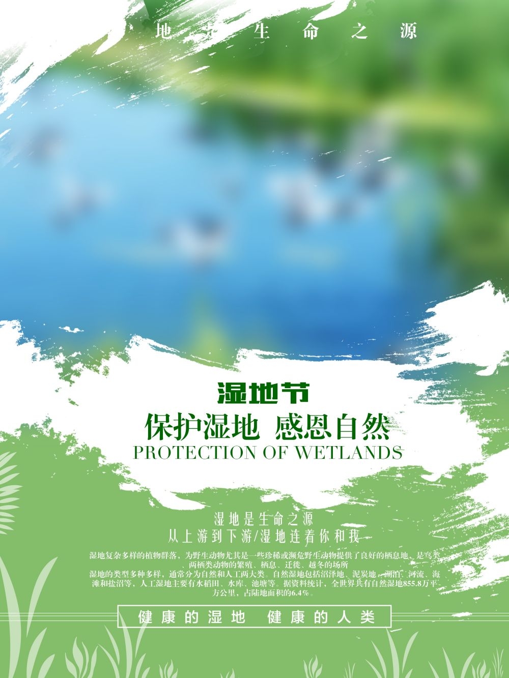 湿地日保护湿地环保促销宣传单广告设计素材 (34)