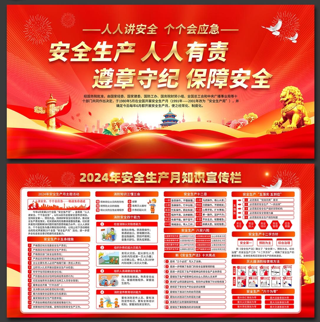 2024年安全生产月展板宣传栏
