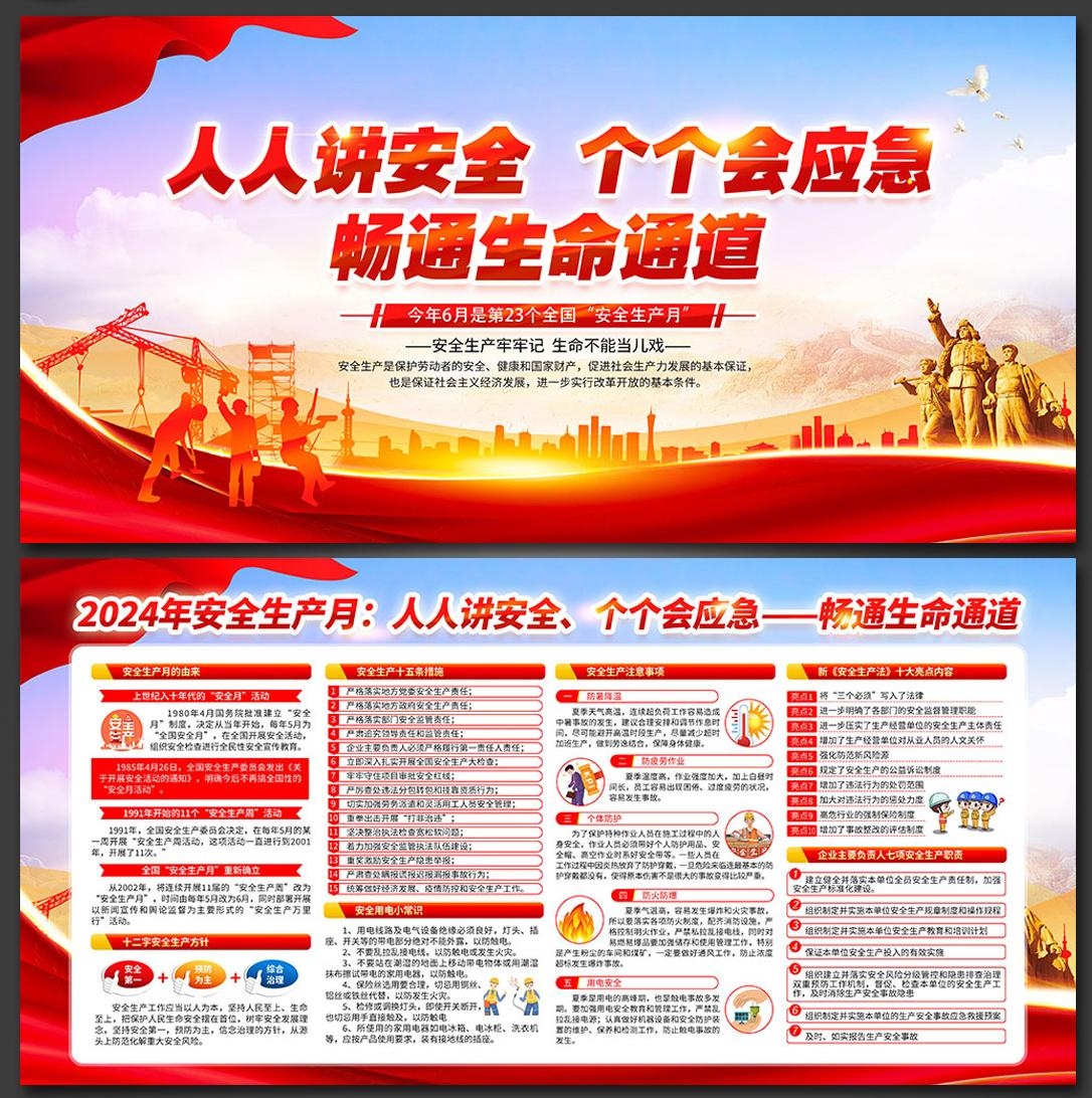 2024年安全生产月展板宣传栏