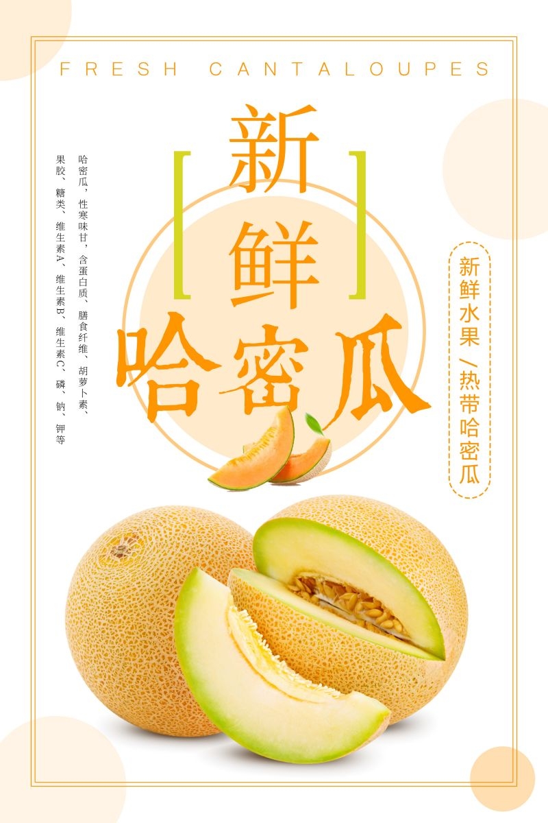 新鲜哈密瓜海报展板背景促销宣传素材 (9)
