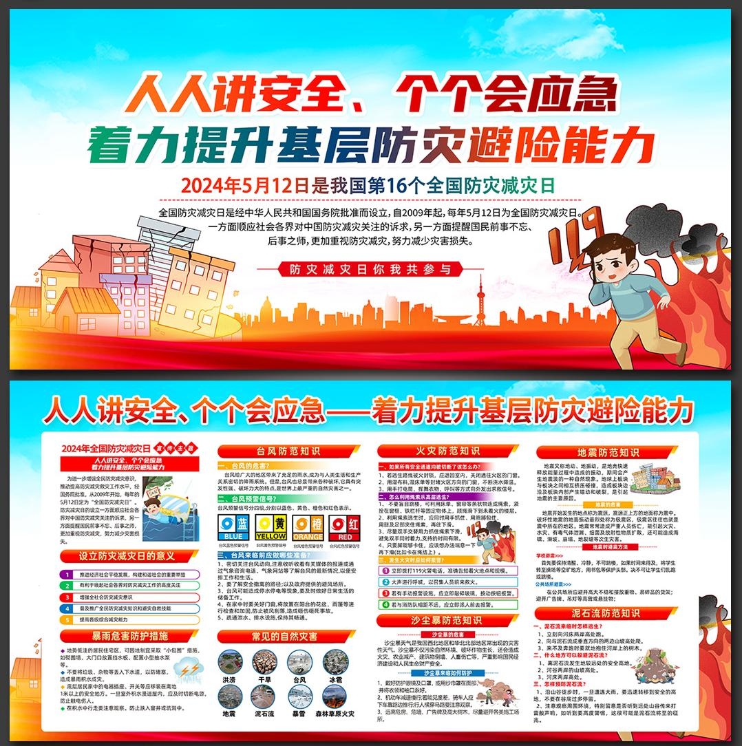 2024年512全国防灾减灾日展板宣传栏 (5)