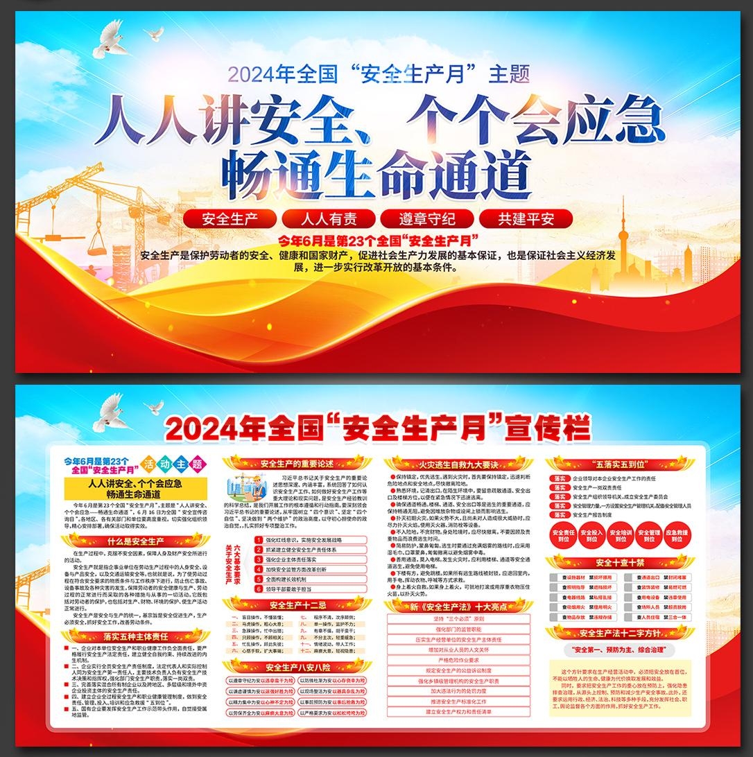 2024年安全生产月展板宣传栏