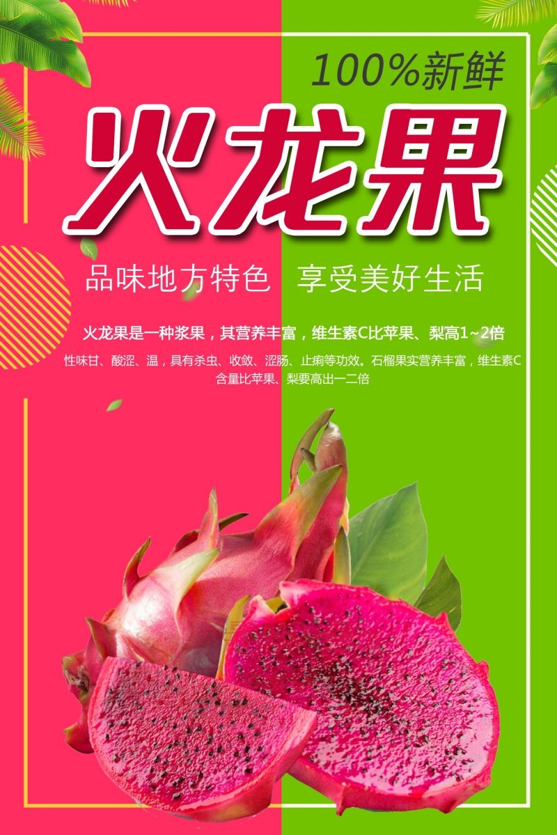 新鲜火龙果海报展板背景促销宣传素材 (12)