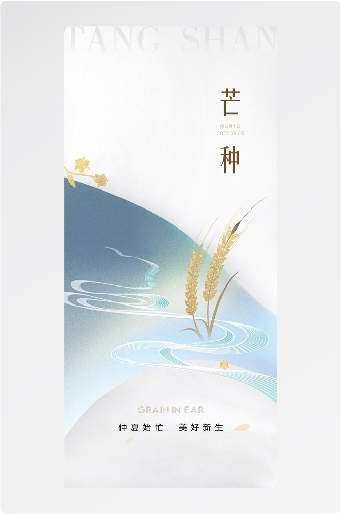 二十四24节气小麦芒种海报宣传插画 (1)