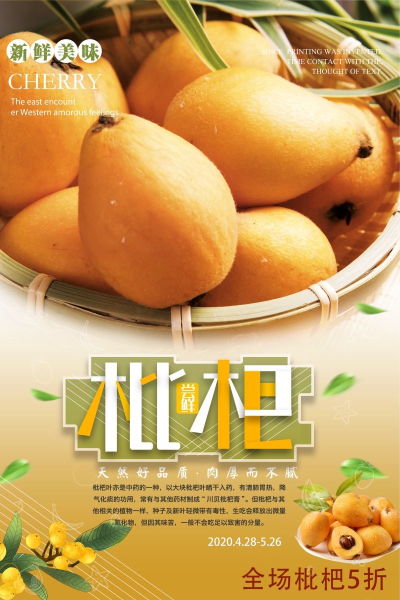 新鲜枇杷海报展板背景促销宣传素材 (18)