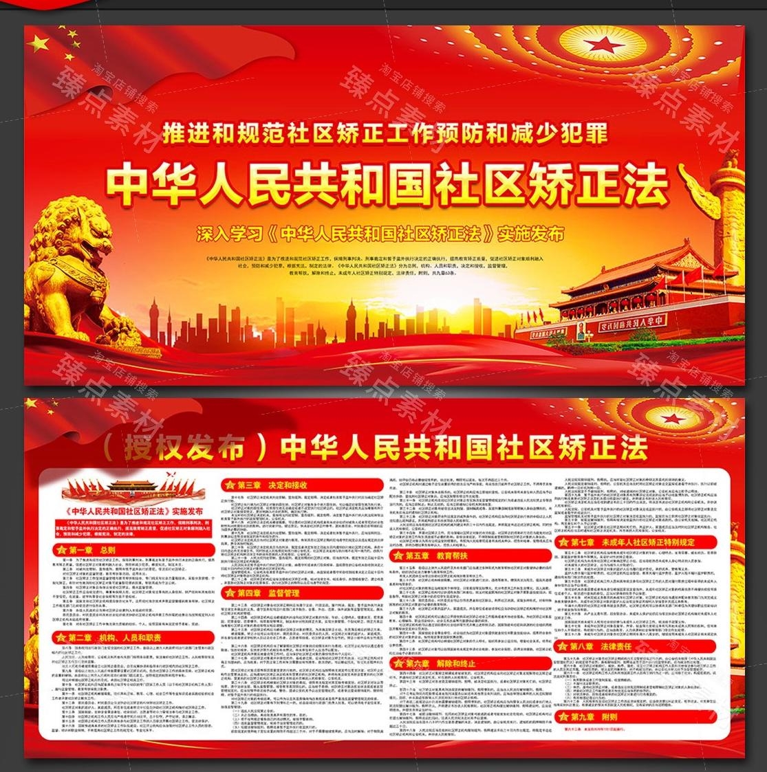 一图读懂社区矫正法展板知识亮点宣传栏海报图片模版素材