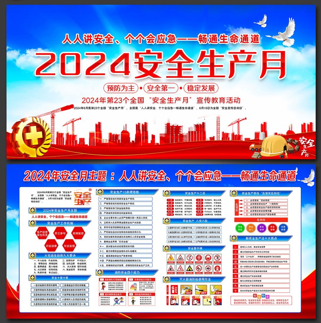 2024年安全生产月展板宣传栏