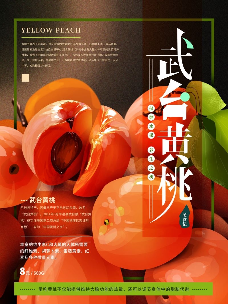 新鲜黄桃海报展板背景促销宣传素材 (7)