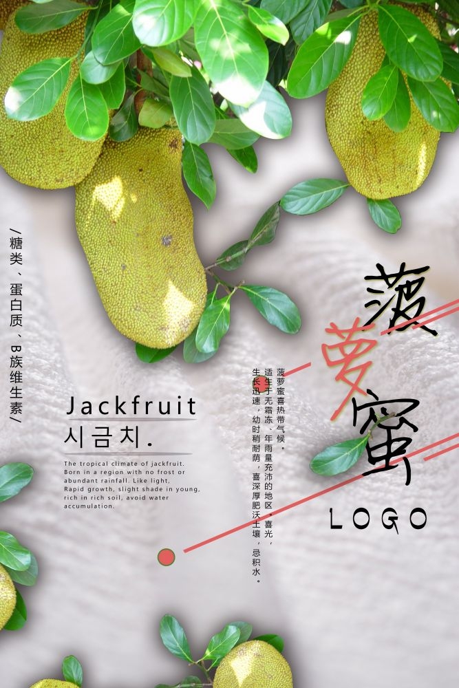 新鲜菠萝蜜海报展板背景促销宣传素材 (10)