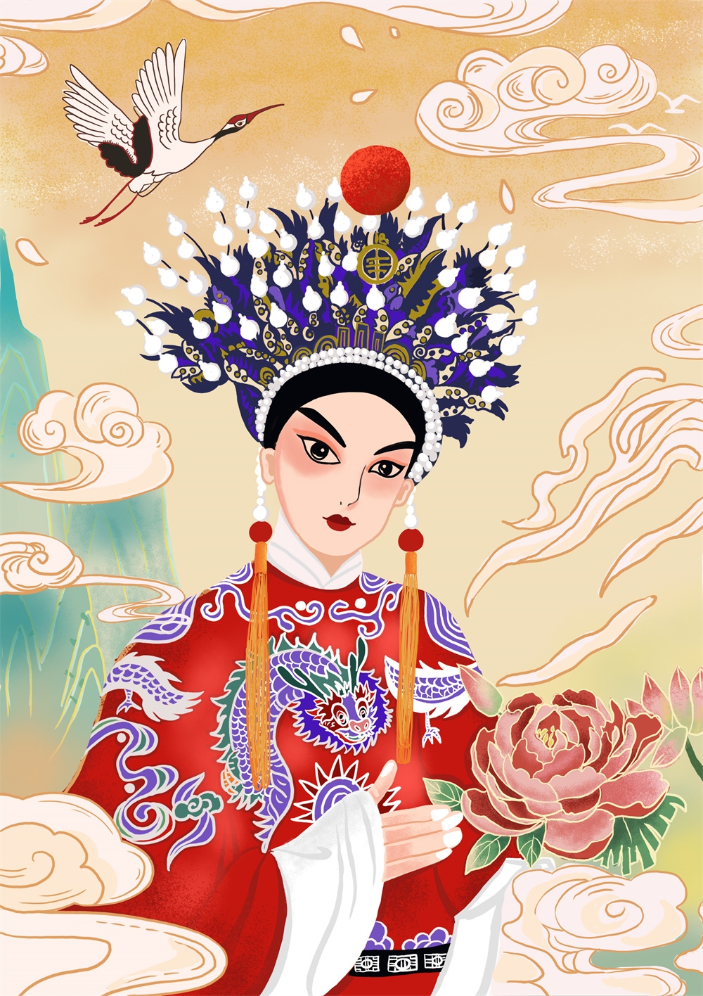 竖版中国传统艺术昆曲粤剧国粹京剧戏曲文化展板海报 (29)
