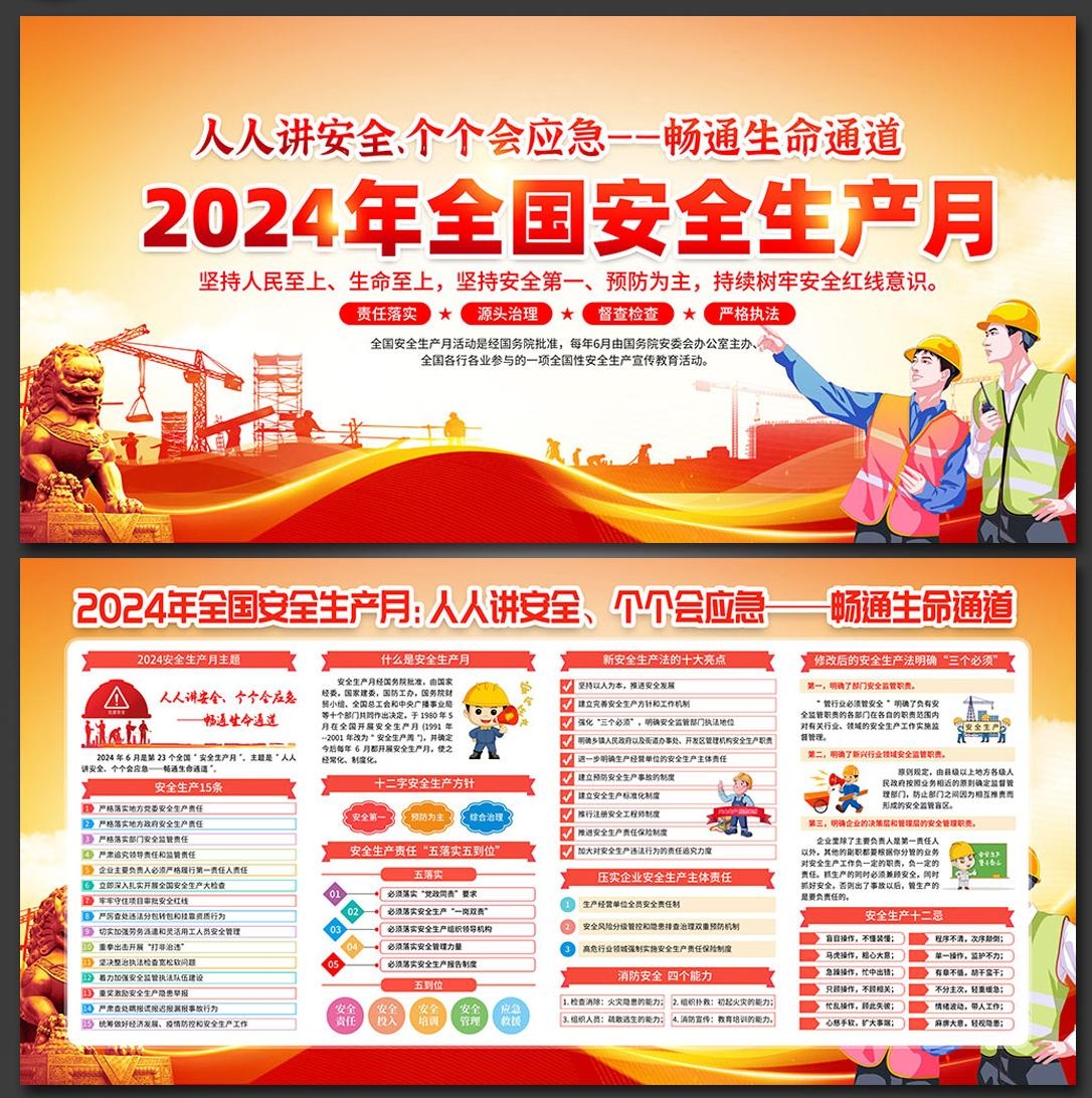 2024年安全生产月展板宣传栏