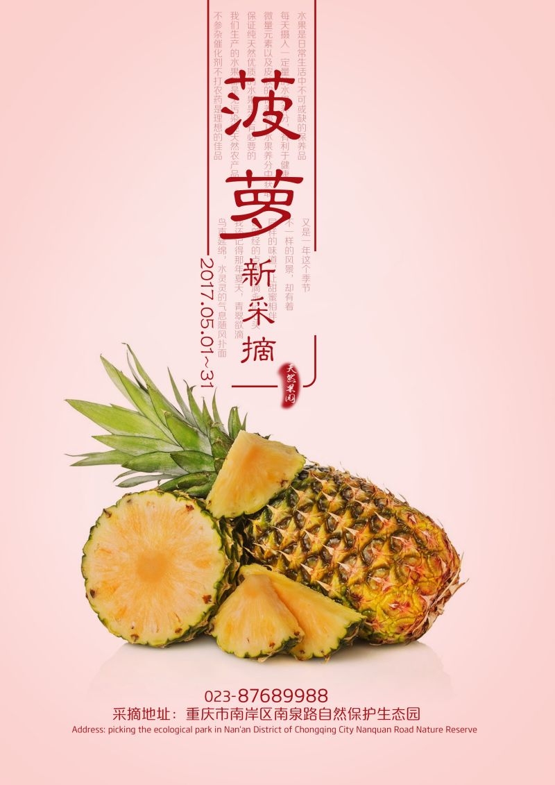 新鲜菠萝海报展板背景促销宣传素材 (4)
