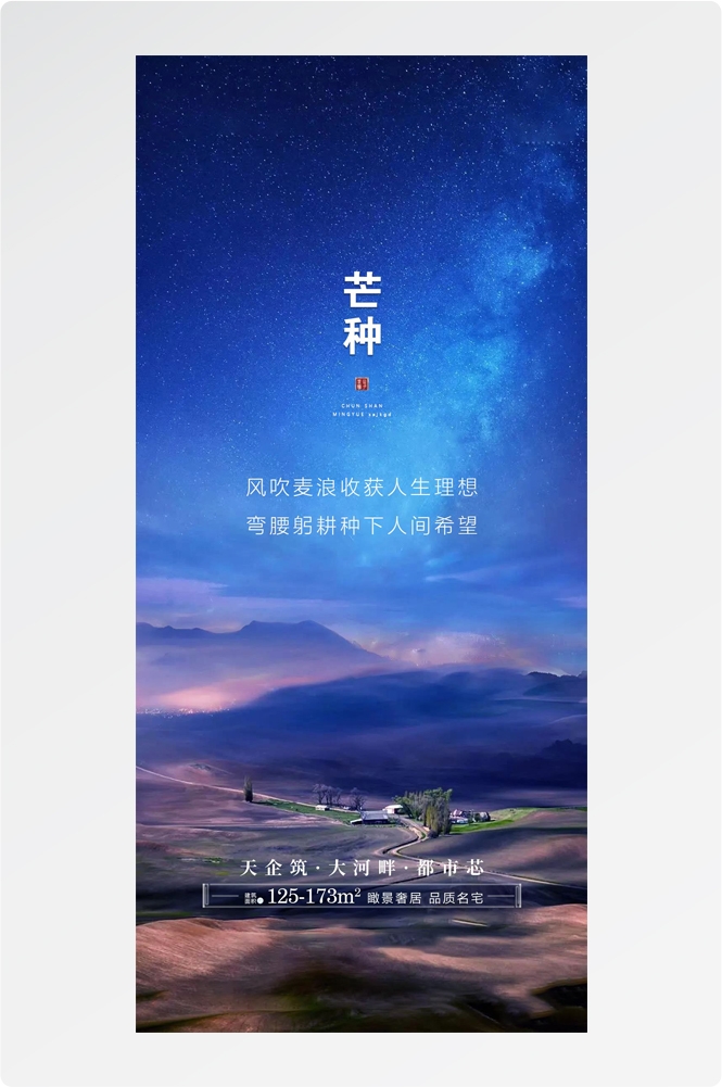 二十四24节气芒种小麦风景海报 (30)