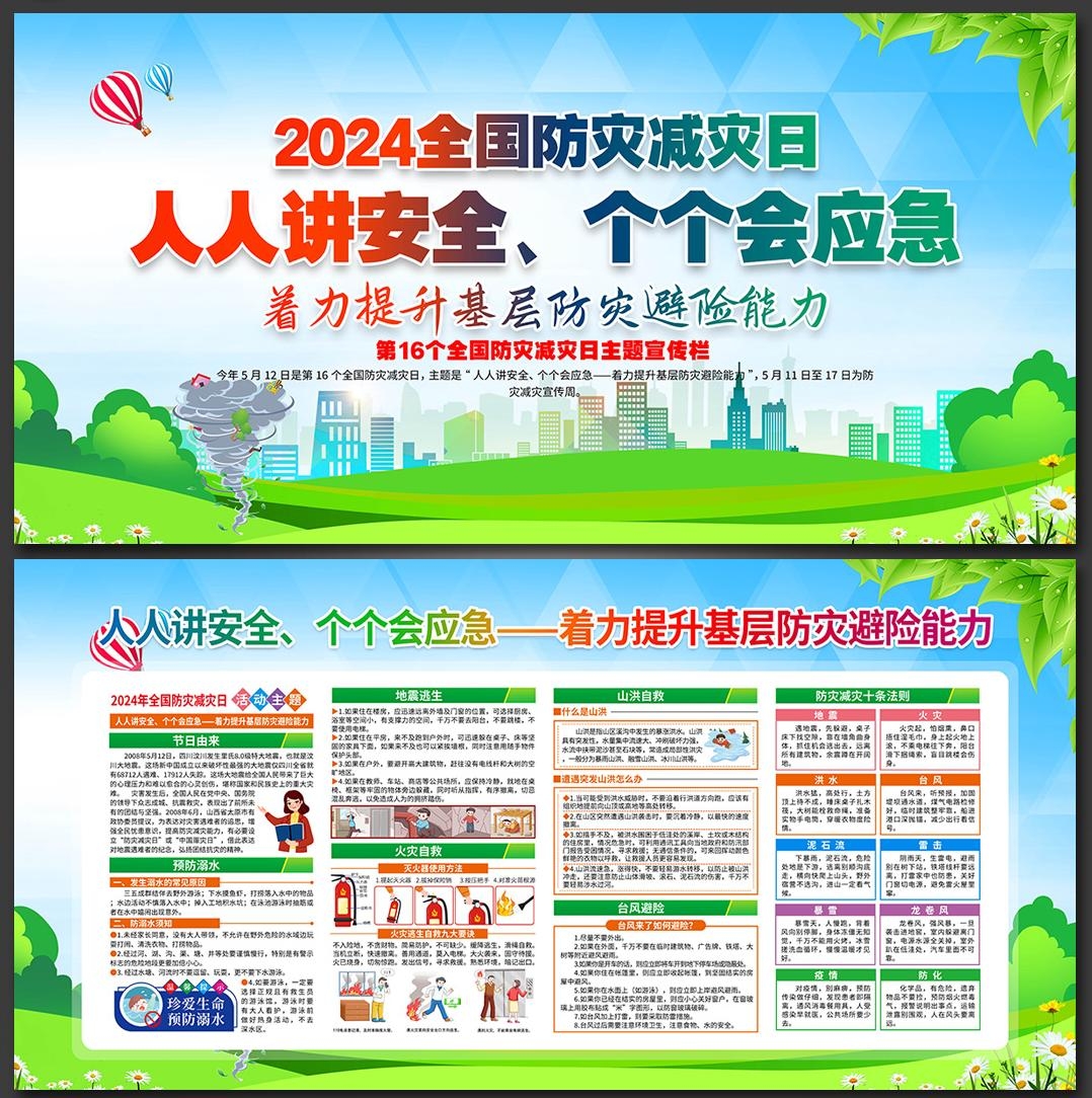 2024年512全国防灾减灾日展板宣传栏