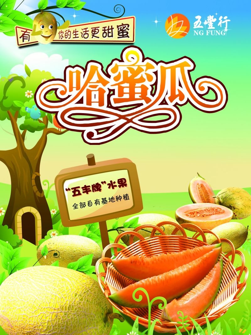 新鲜哈密瓜海报展板背景促销宣传素材 (2)