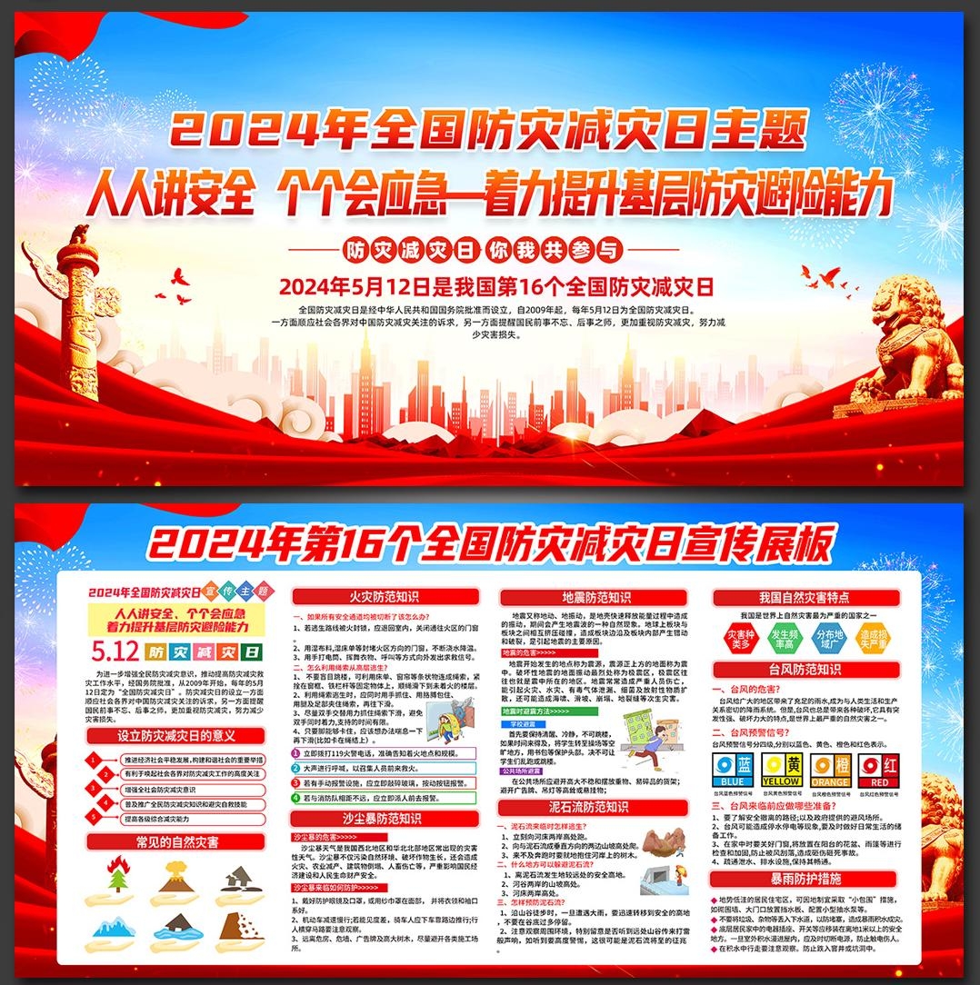 2024年512全国防灾减灾日展板宣传栏