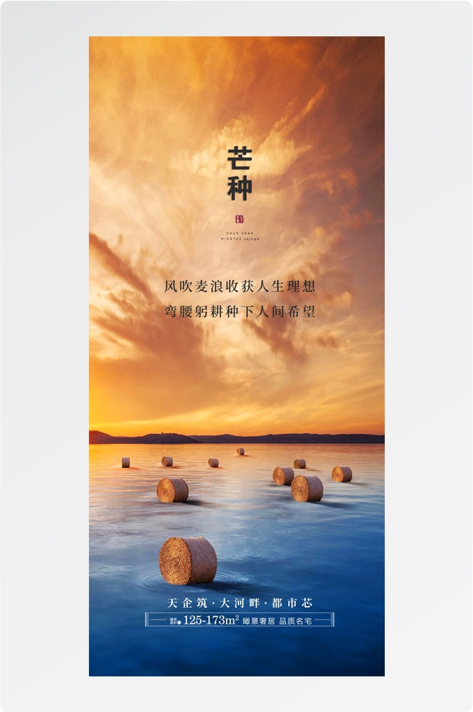 二十四24节气芒种小麦风景海报 (12)