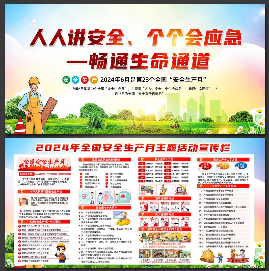 2024年安全生产月展板宣传栏