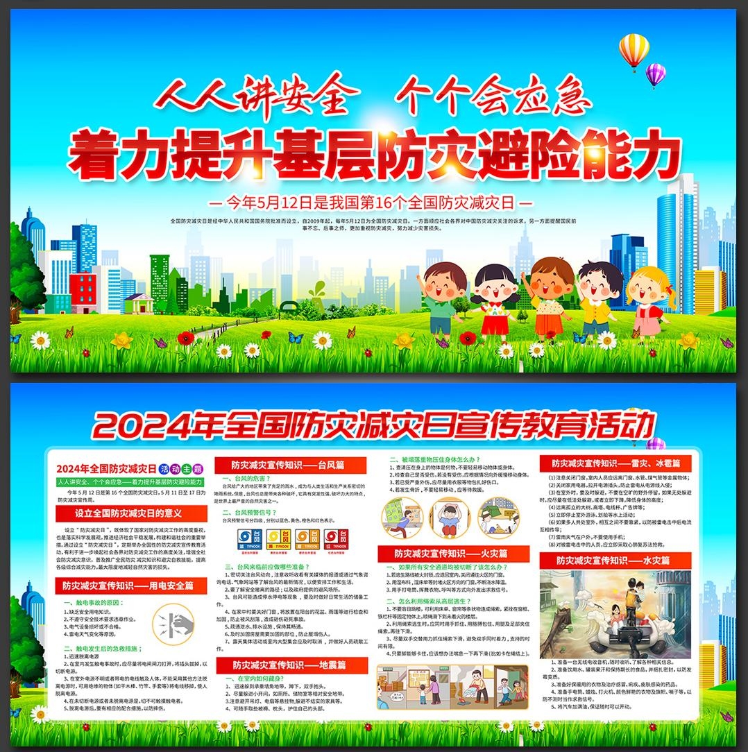 2024年512全国防灾减灾日展板宣传栏 (10)