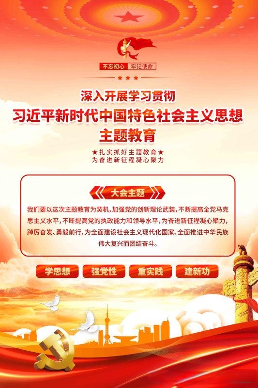 新时代中国特色社会主义思想党建标语海报