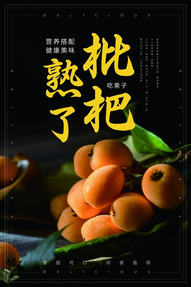 新鲜枇杷海报展板背景促销宣传素材 (19)