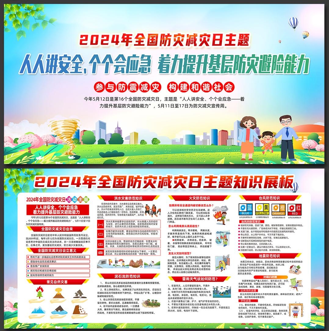 2024年512全国防灾减灾日展板宣传栏