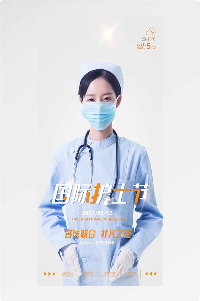 512国际护士节人物护理公益广告海报 (4)