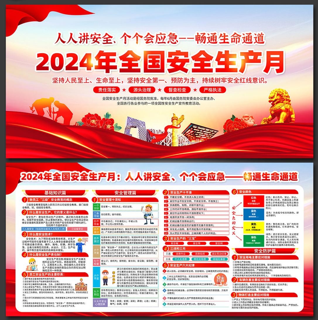 2024年安全生产月展板宣传栏