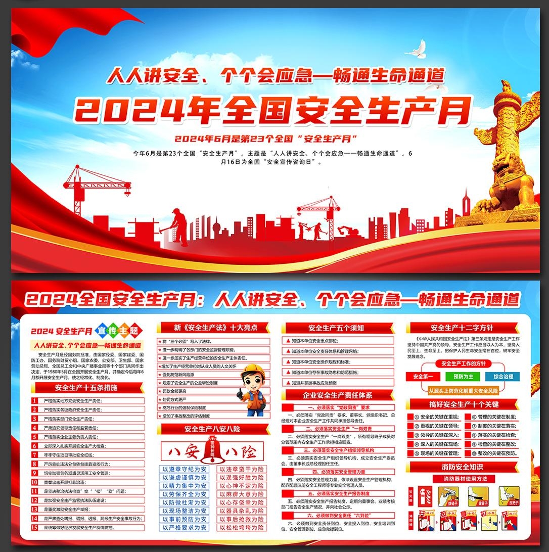 2024年安全生产月展板宣传栏