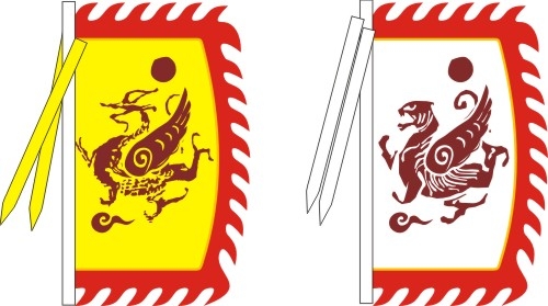 仿古旗子旗帜古代战旗旌旗狼牙旗龙舟旗帜幡旗酒旗模板CDR矢量素材 (2)