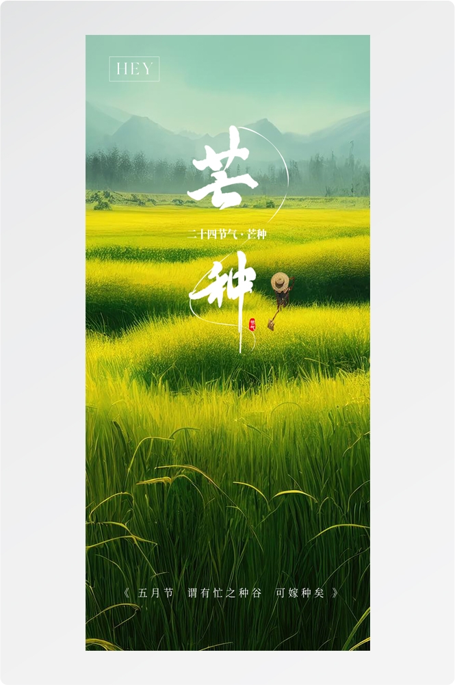 二十四24节气芒种小麦风景海报 (6)