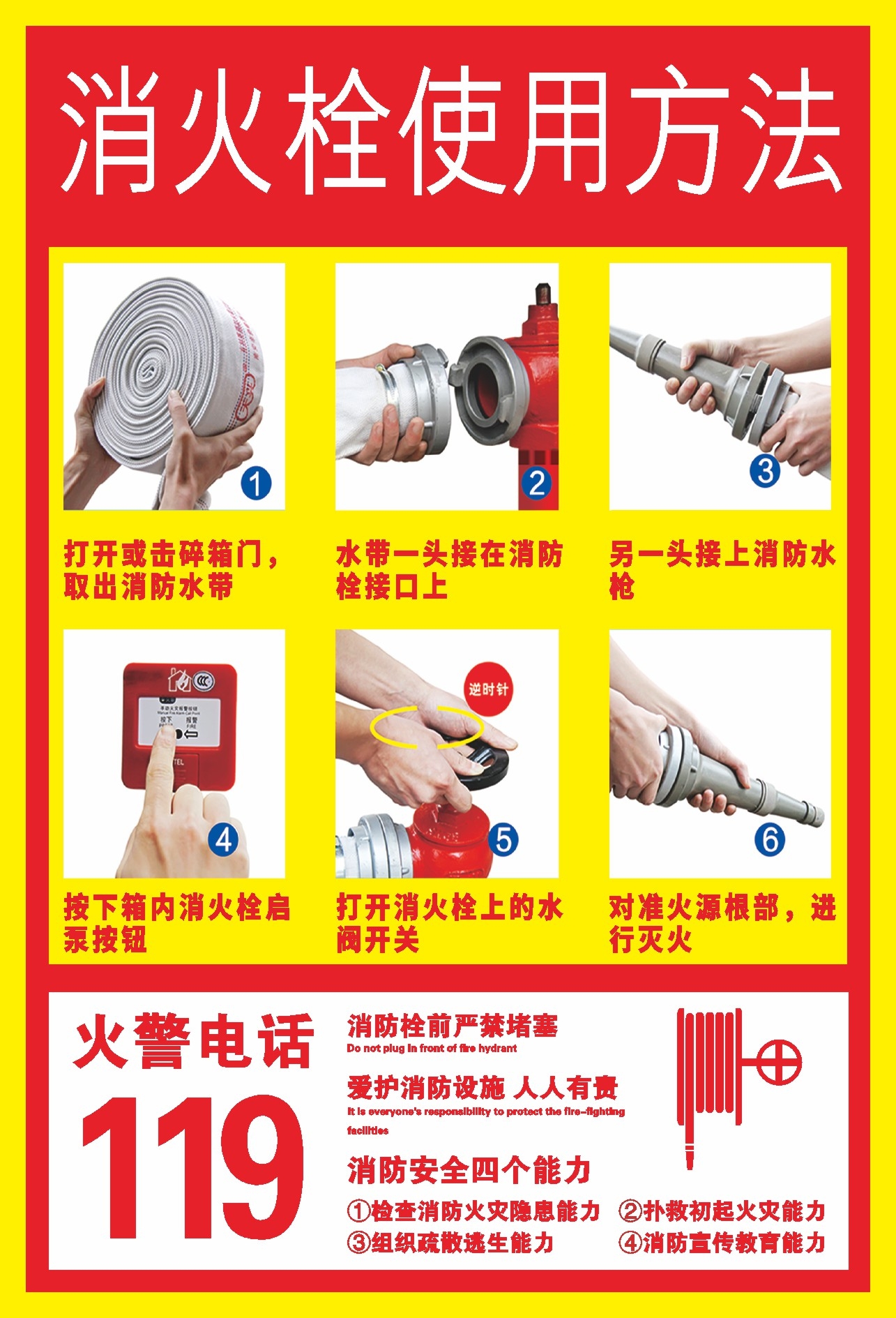 灭火器使用方法海报背景展板素材36