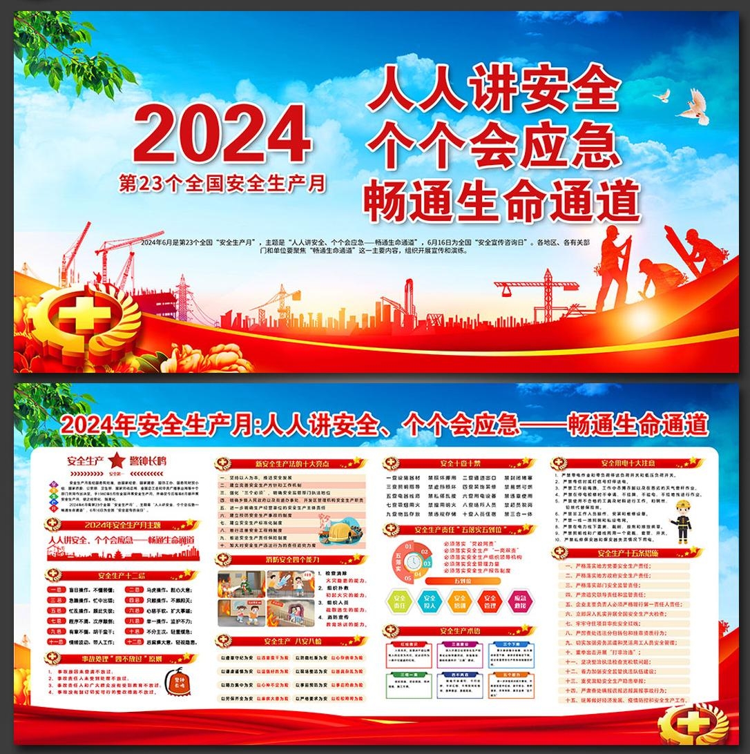 2024年安全生产月展板宣传栏