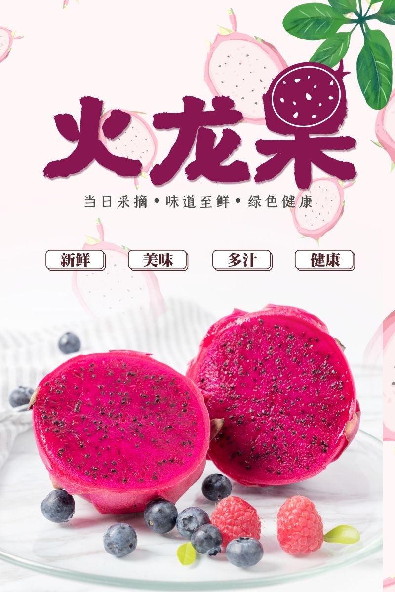 新鲜火龙果海报展板背景促销宣传素材 (14)