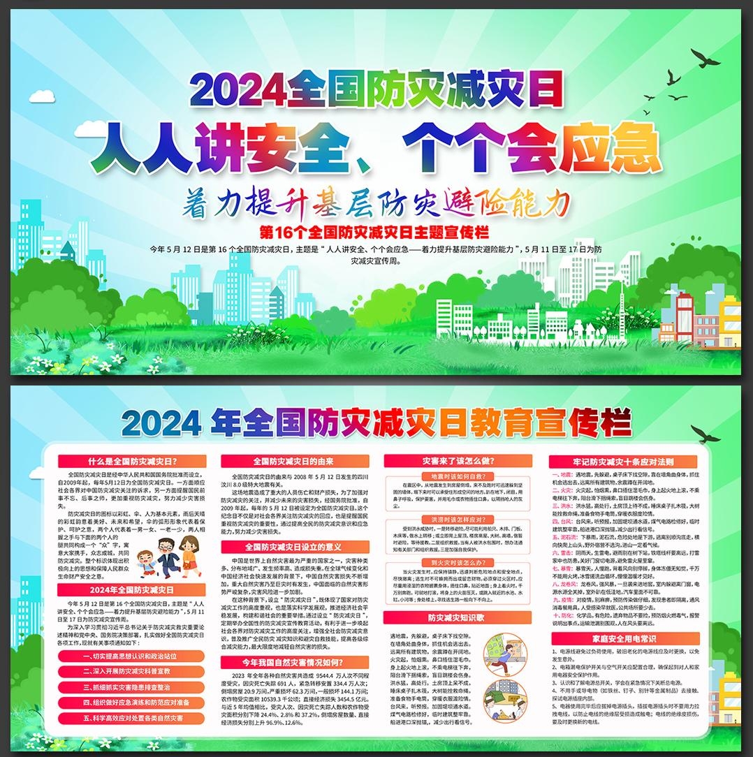 2024年512全国防灾减灾日展板宣传栏