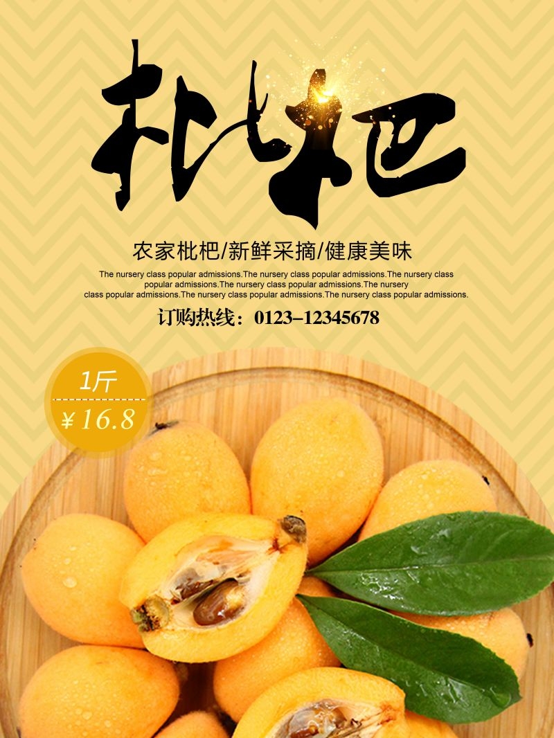 新鲜枇杷海报展板背景促销宣传素材 (8)