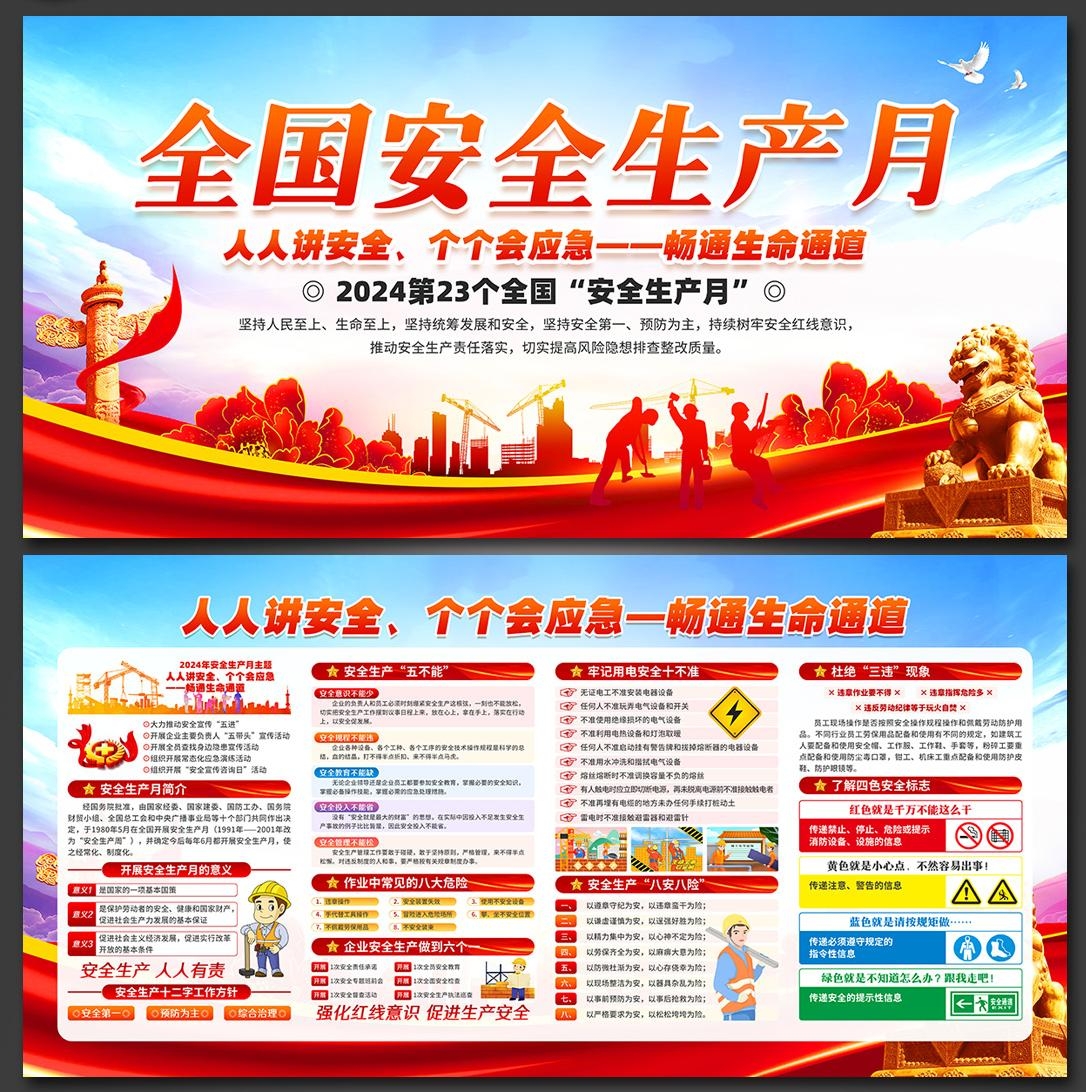 2024年安全生产月展板宣传栏 (1)