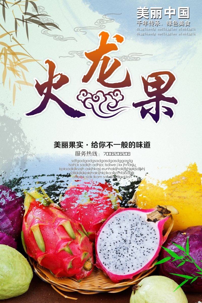 新鲜火龙果海报展板背景促销宣传素材 (5)