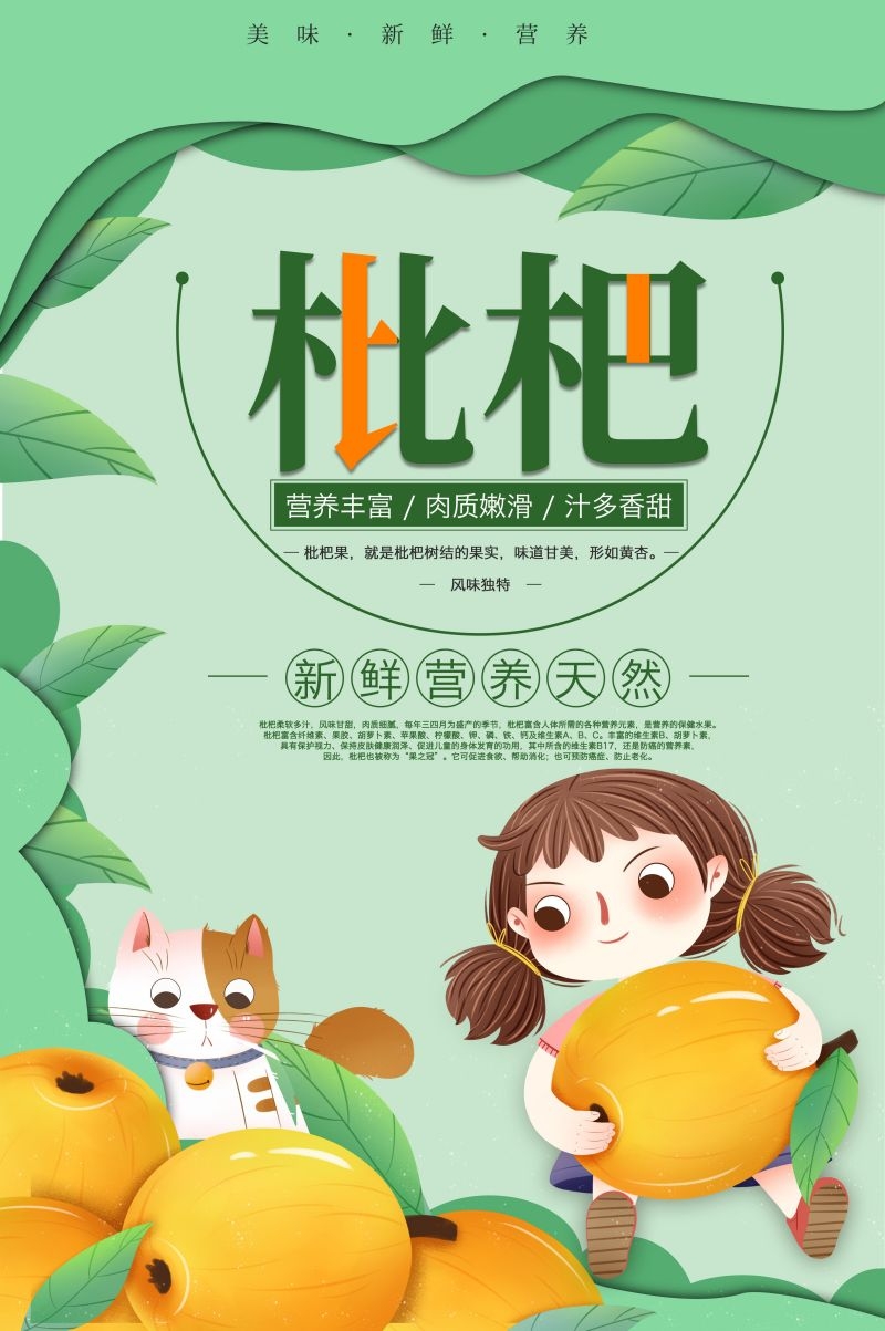 新鲜枇杷海报展板背景促销宣传素材 (13)