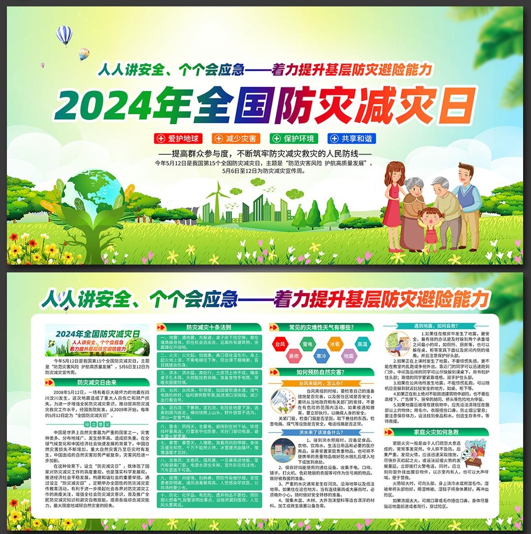 2024年512全国防灾减灾日展板宣传栏