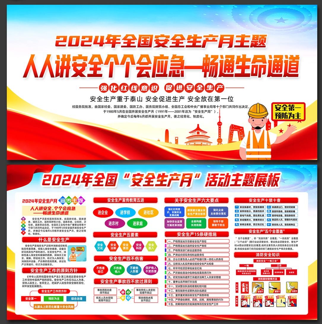 2024年安全生产月展板宣传栏