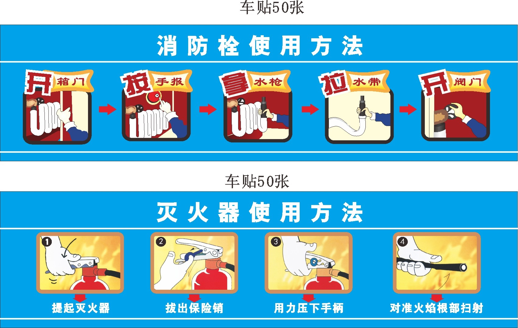 灭火器使用方法海报背景展板素材49